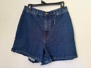Vintage 80's dark wash la blues bare back high waist short shorts 12 Med Large